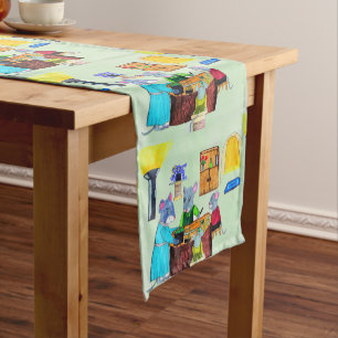 THANKSGIVING DINNER AT THE MOUSE HOUSE   SHORT TABLE RUNNER