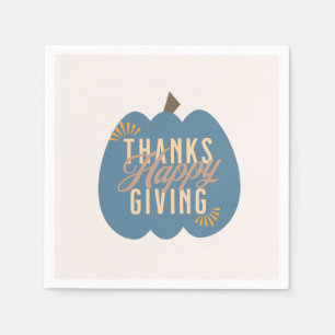 Thanksgiving Dinner Blue Pumpkin Napkin