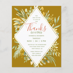 Thanksgiving Dinner Budget Harvest Gold Greenery