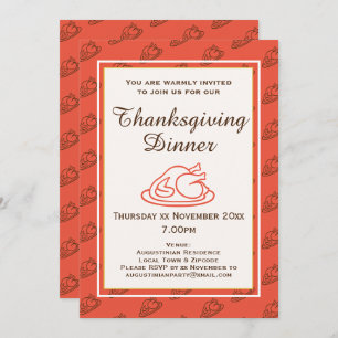 THANKSGIVING DINNER Celebration Holiday Invitation
