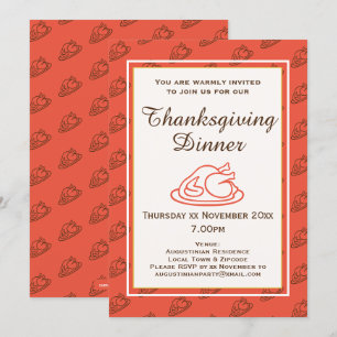 THANKSGIVING DINNER Celebration Holiday Invitation