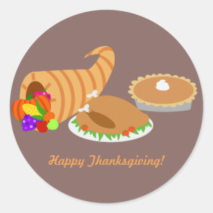 Thanksgiving Dinner Classic Round Sticker