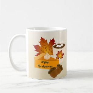 Thanksgiving Dinner Cuisine Pumpkin Pie Hot Choco Coffee Mug