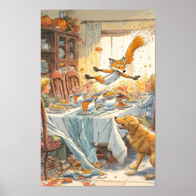 Thanksgiving Dinner Disaster: Flicker's Tablecloth Poster (Front)