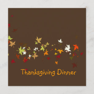 Thanksgiving Dinner, DIY background/maple leaves Invitation