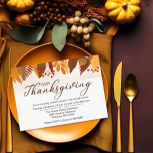THANKSGIVING DINNER *Easy to Edit* Invitation