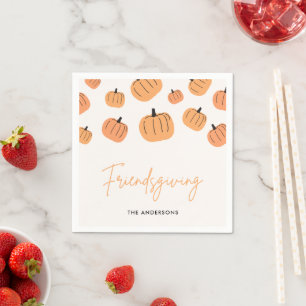 Thanksgiving Dinner Fall Pumpkin Friendsgiving Napkin