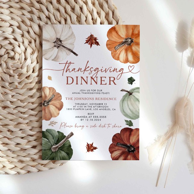 Thanksgiving Dinner, Friendsgiving, Let;s Gather Invitation (Creator Uploaded)