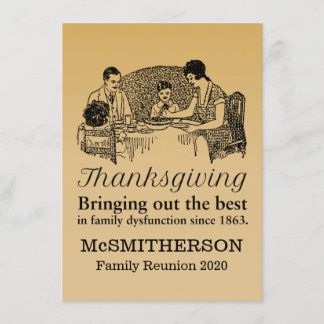 Thanksgiving Dinner Funny Family Reunion Invitatio Invitation