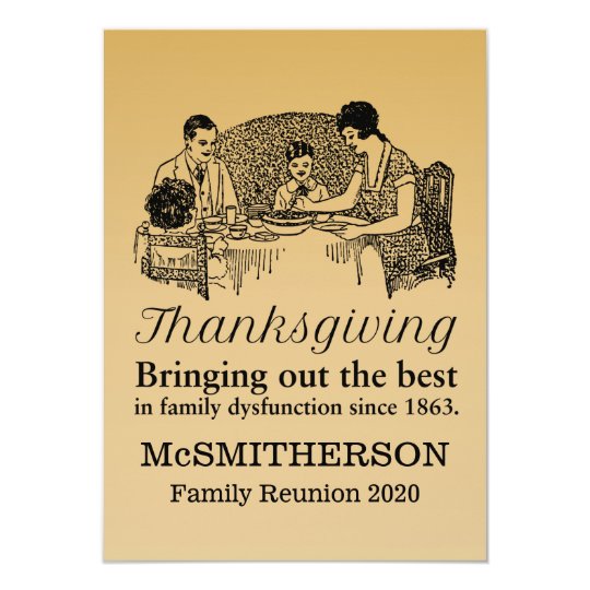 Thanksgiving Dinner Funny Family Reunion Invitatio ...