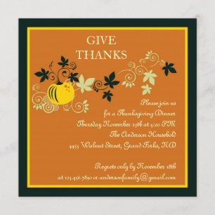 Thanksgiving Dinner Harvest Invitation