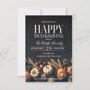 Thanksgiving Dinner Harvest Pumpkin Party Invitation
