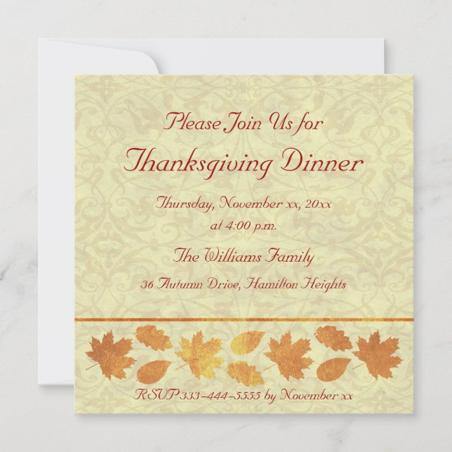 Thanksgiving Dinner Invitation (Front)