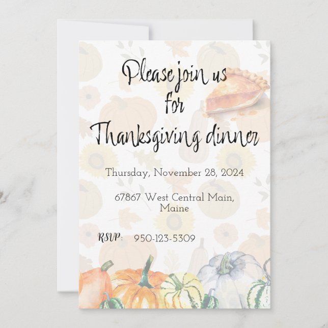 Thanksgiving Dinner Invitation (Front)