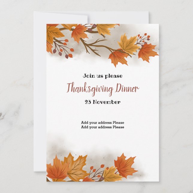 Thanksgiving dinner Invitation (Front)