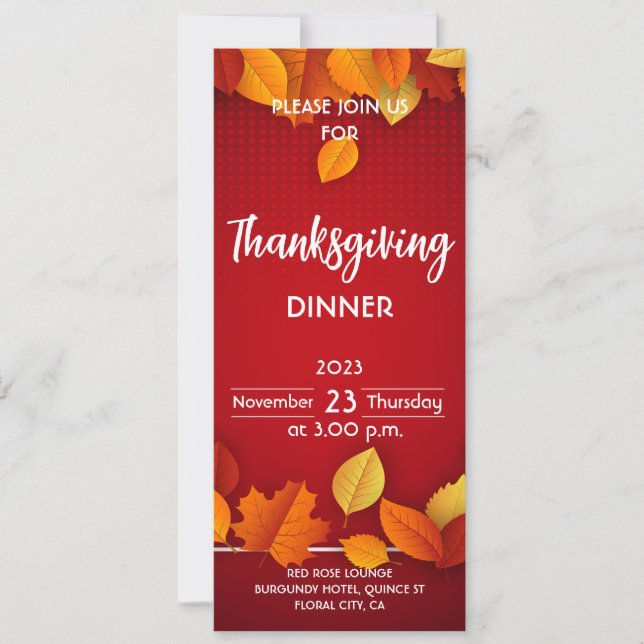 Thanksgiving Dinner Invitation (Front)