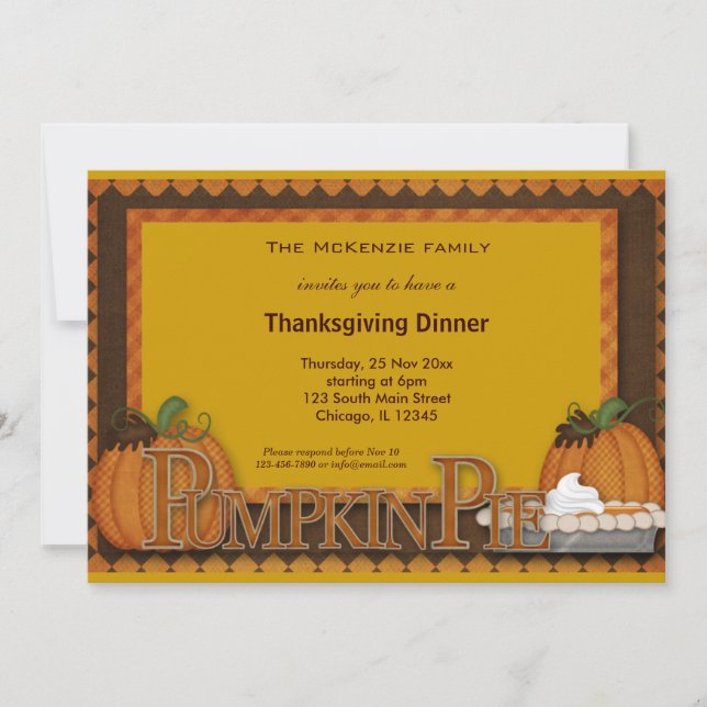 Thanksgiving Dinner Invitation (Front)