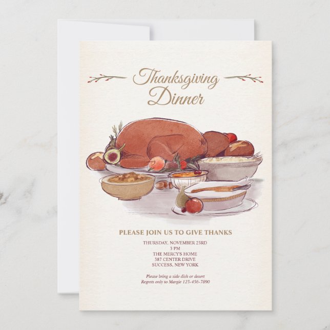 Thanksgiving Dinner Invitation (Front)