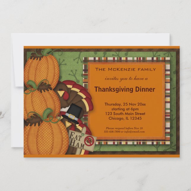 Thanksgiving Dinner Invitation (Front)