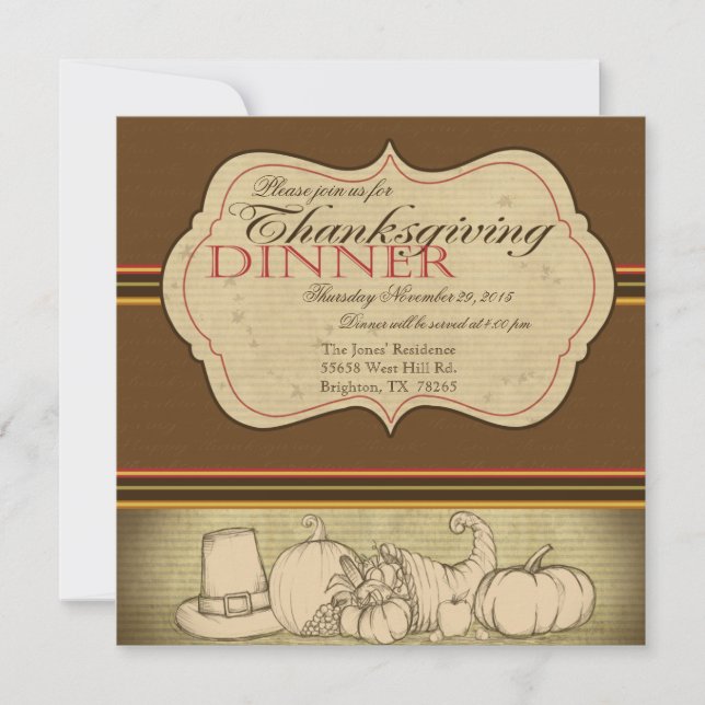Thanksgiving Dinner Invitation (Front)