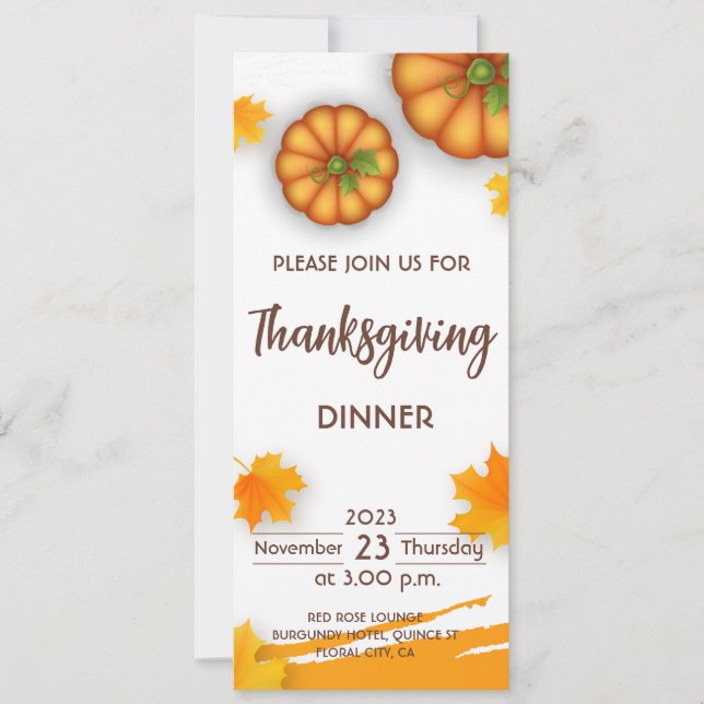 Thanksgiving Dinner Invitation (Front)
