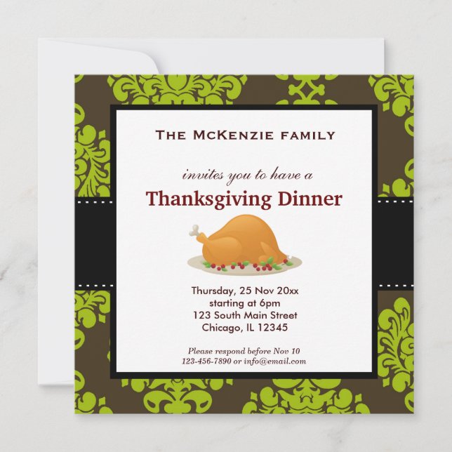 Thanksgiving dinner invitation (Front)