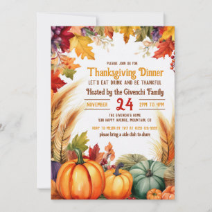 Thanksgiving Dinner Invitation