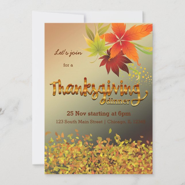 Thanksgiving dinner invitation (Front)