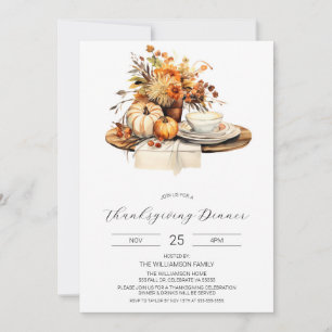 Thanksgiving Dinner Invitation, Fall Celebration Invitation