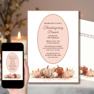 Thanksgiving Dinner Invitation Fall Pumpkins