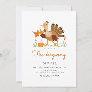 Thanksgiving Dinner Invitation Flat Card