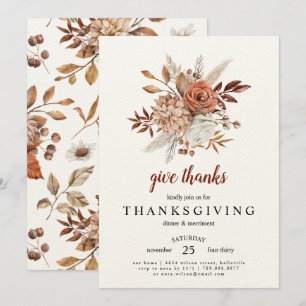 Thanksgiving Dinner Invitation   Give Thanks