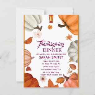 Thanksgiving Dinner Invitation Let's Gather Invi Postcard