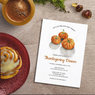 Thanksgiving Dinner Invitation Painted Pumpkins