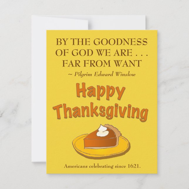 Thanksgiving Dinner Invitation - Pilgrim Quote (Front)
