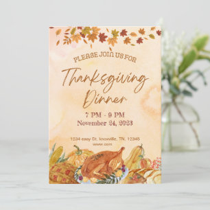 Thanksgiving dinner invitation template