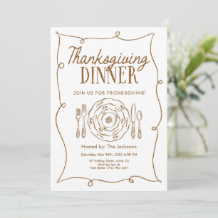 Thanksgiving Dinner Invitation Vintage
