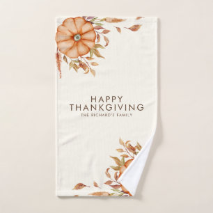 Thanksgiving Dinner Invite Boho Theme Hand Towel