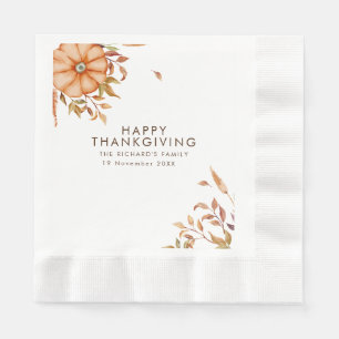 Thanksgiving Dinner Invite Boho Theme Napkin