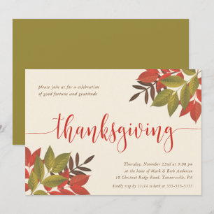 THANKSGIVING DINNER INVITE   BRIGHT FOLIAGE
