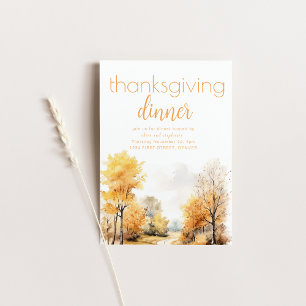 Thanksgiving Dinner Invite with Fall Landscape