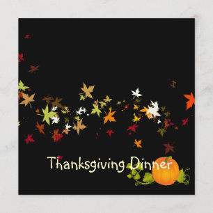 Thanksgiving Dinner, maple leaves/DIY background Invitation