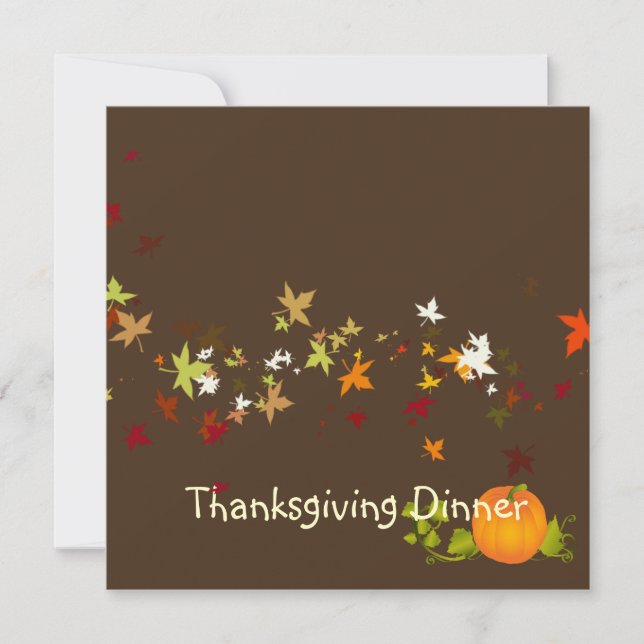 Thanksgiving Dinner, maple leaves/DIY background Invitation (Front)