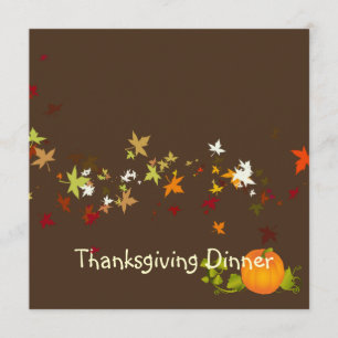 Thanksgiving Dinner, maple leaves/DIY background Invitation