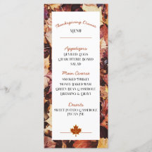 Thanksgiving Dinner Menu - Autumn Leaves