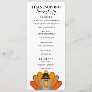 Thanksgiving Dinner menu card template