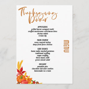Thanksgiving dinner menu style 06.retro fall