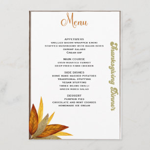Thanksgiving dinner menu style 09.retro fall