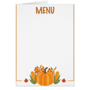 Thanksgiving dinner menu style 10.retro fall