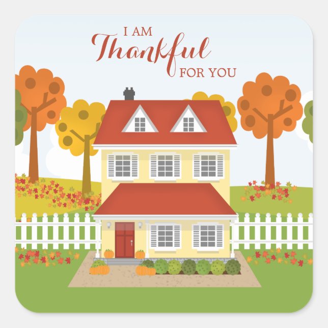 Thanksgiving Dinner Open House Square Sticker (Front)
